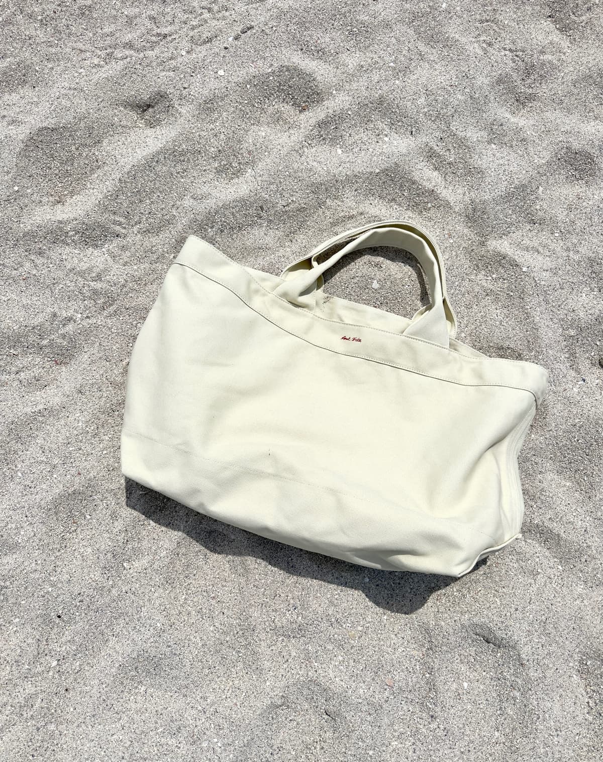 Anat Fritz canvas tote on the sand